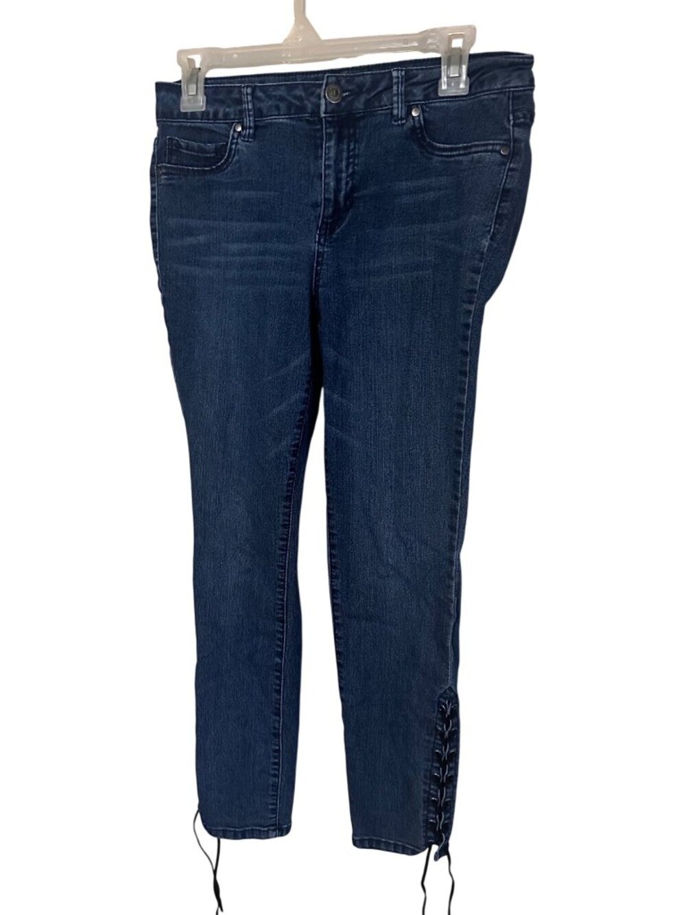 d.jeans blue jeans with lace up bottoms size 6